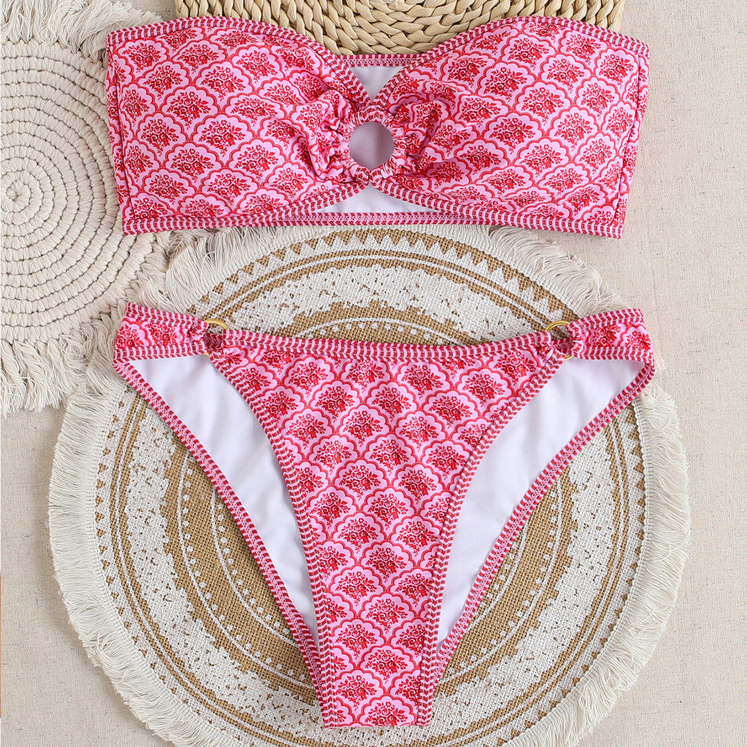 Damen Bandeau Badeanzug Set EB