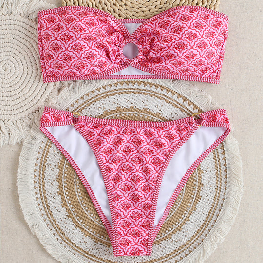Damen Bandeau Badeanzug Set EB