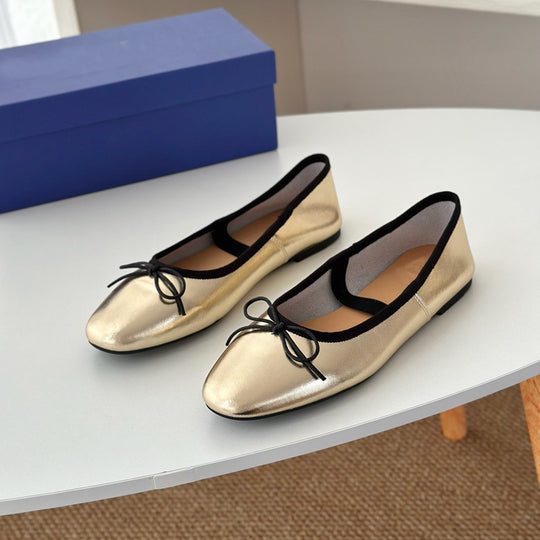 Damen Ballerinas mit Glanz-Finish und elastischem Einschlupf EB