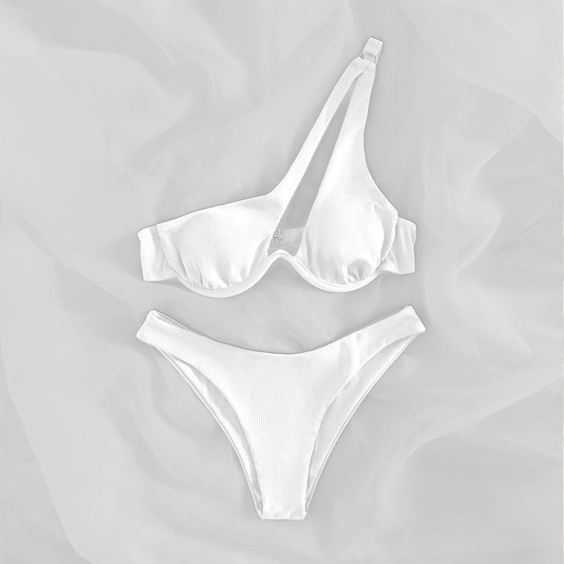Damen Triangel-Bikini mit asymmetrischem Schnitt und gepolstertem Oberteil EB