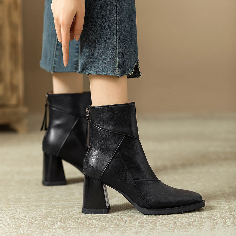 Damen modische Ankle Boots mit eleganter Schafthöhe und sorgfältiger Nahtverarbeitung EB