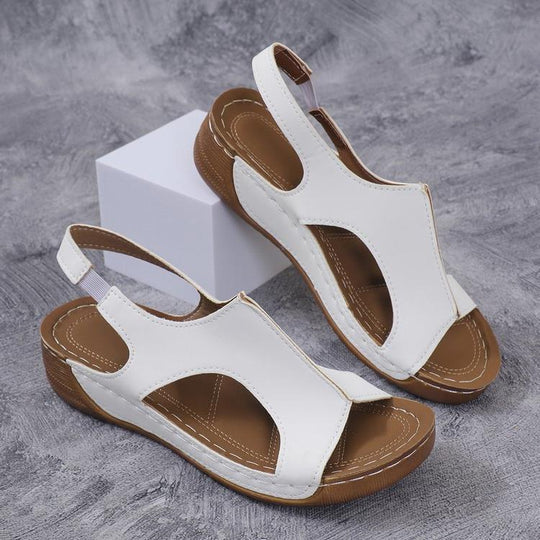 Damen Komfortable Zehentrenner-Sandalen mit elastischem Riemendesign EB