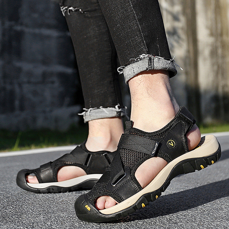 Herren Outdoor Sandalen mit rutschfester Sohle und verstellbarem Riemensystem EB