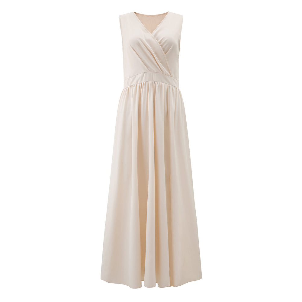 Damen Elegantes Maxikleid mit raffiniertem Wickeldesign und fließendem Stoff EB