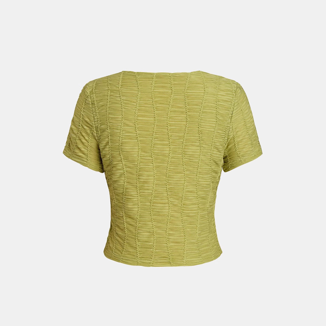 Damen lässige Bluse mit Raffung EB