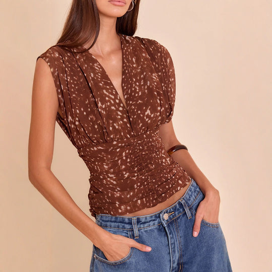 Damen Schicke Bluse mit Raffung EB