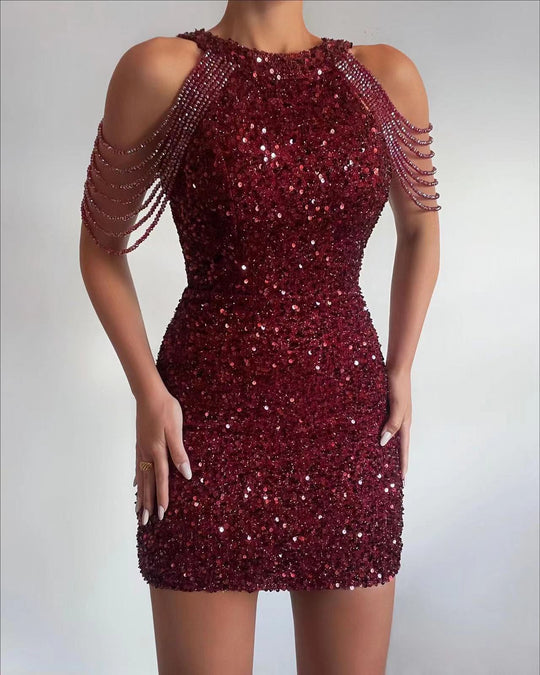 Damen Glitzerndes Abendkleid EB