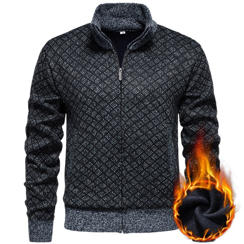 Herren sportliche Strickjacke mit modernem Muster EB
