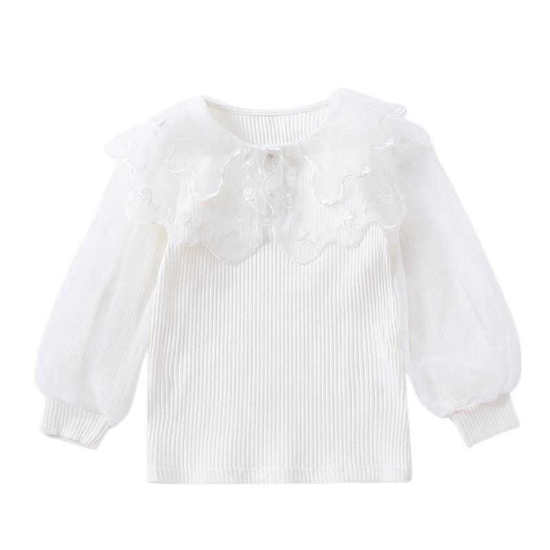 Damen Bluse mit eleganter Spitzenverzierung EB