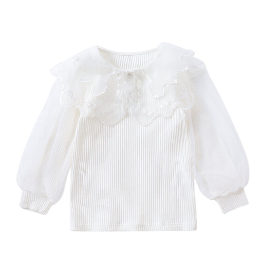 Damen Bluse mit eleganter Spitzenverzierung EB