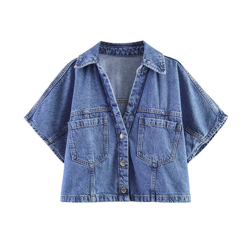 Damen Denim-Minirock im asymmetrischen Schnitt mit dekorativen Knöpfen EB