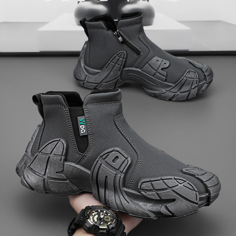 Herren robuste technische Chelsea-Boots mit neoprenartigem Schaft, seitlichem Reißverschluss und profiliertem Offroad-Laufsohle EB