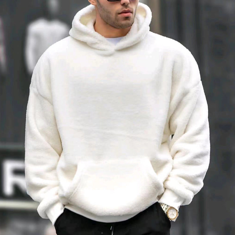 Herren Bequemer Fleece-Hoodie mit Kängurutasche EB