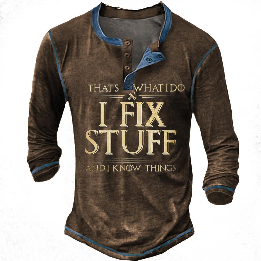 Herren lässiges Langarmshirt mit motivierendem Druck EB