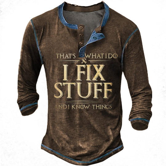 Herren lässiges Langarmshirt mit motivierendem Druck EB