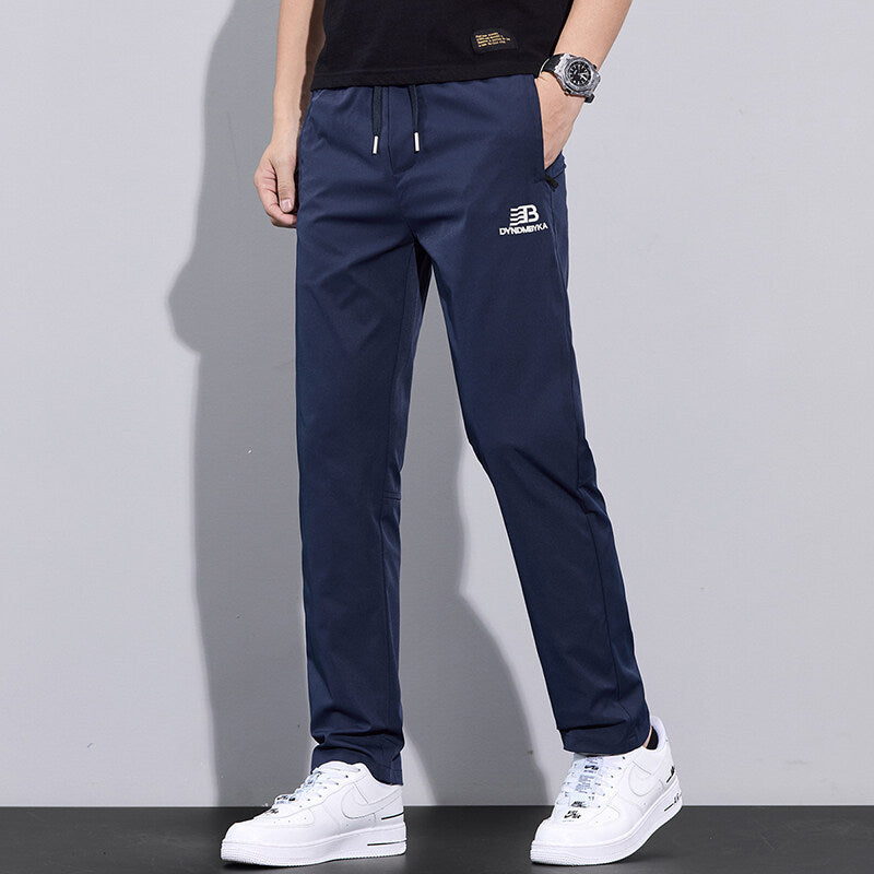 Herren Sportliche Freizeithose mit verstellbarem Kordelzug und seitlichen Reißverschlusstaschen EB