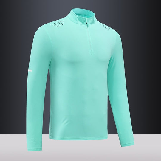 Herren Funktions-Langarmshirt mit Reißverschluss und atmungsaktivem Material EB
