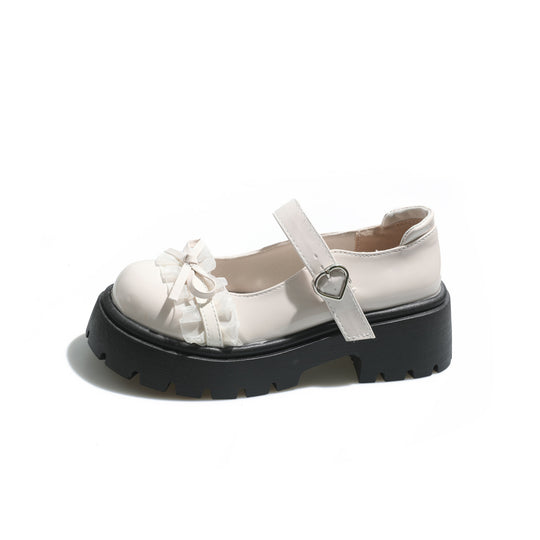 Damen Chunky Ballerinas mit dekorativem Schleifen-Detail und verstellbarem Riemen EB