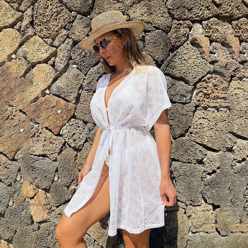 Damen eleganter Häkel-Strandüberwurf EB
