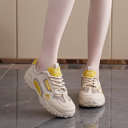 Damen Sportliche Freizeitsneaker mit atmungsaktiver Mesh-Oberfläche und robustem Profil EB