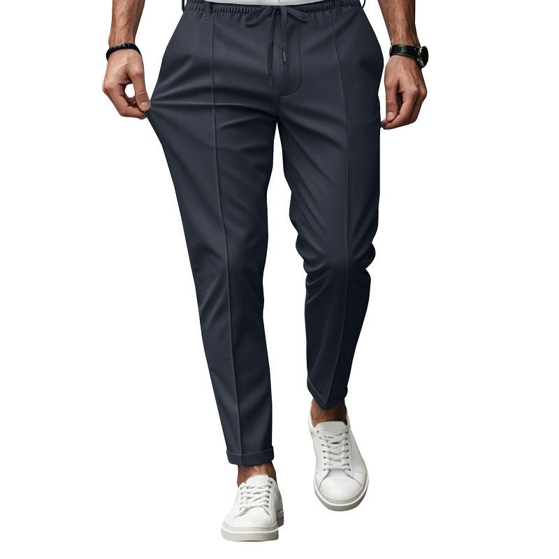 Herren nan tapered Freizeithose mit Bundfalten und elastischem Kordelzug EB