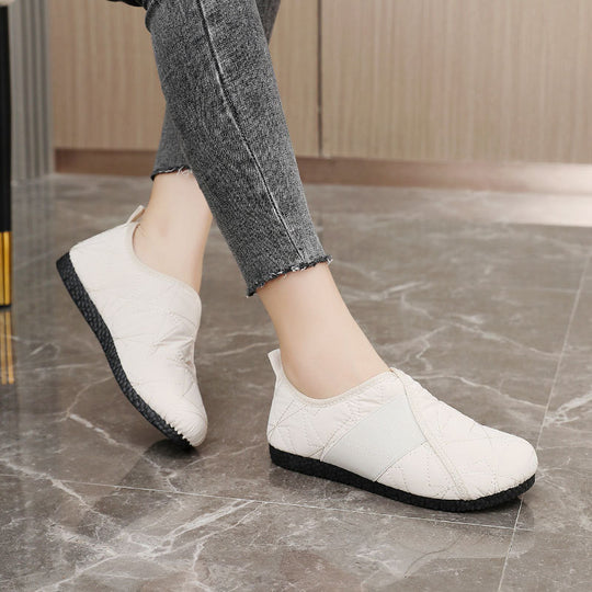 Damen Bequeme Fleece Slippers mit praktischem Einstieg und rutschfester Sohle EB