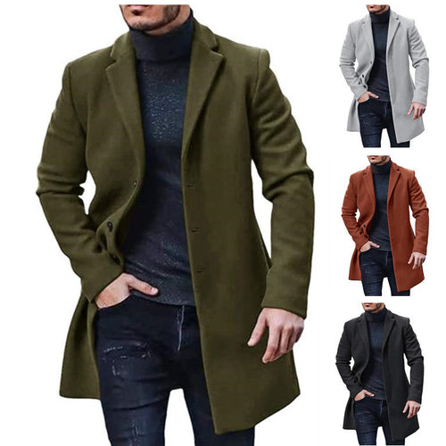Herren eleganter langanhaltender Freizeitmantel im klassischen Stil EB