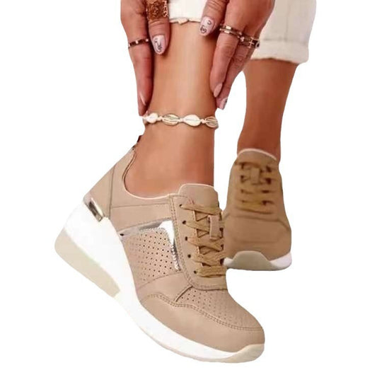 Damen modische Plateau-Sneaker mit atmungsaktiver Mesh-Oberfläche und komfortablem Fußbett EB