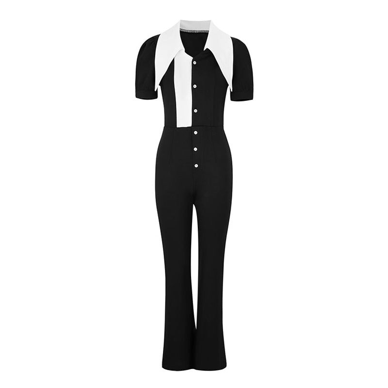 Damen Jumpsuit mit eleganter Kragenpartie und figurbetontem Schnitt EB