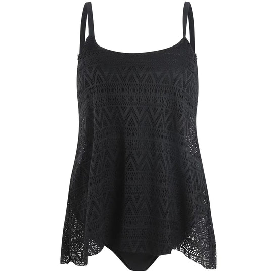 Damen elegantes Strandtop mit modischem Lochmuster EB