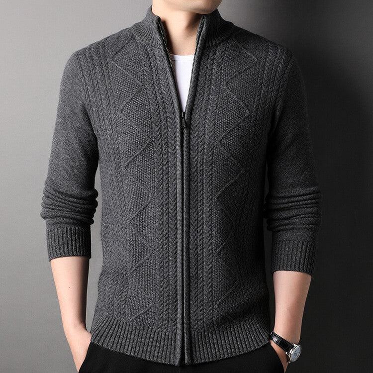 Herren Strickjacke im modernen Kabelstrickdesign EB