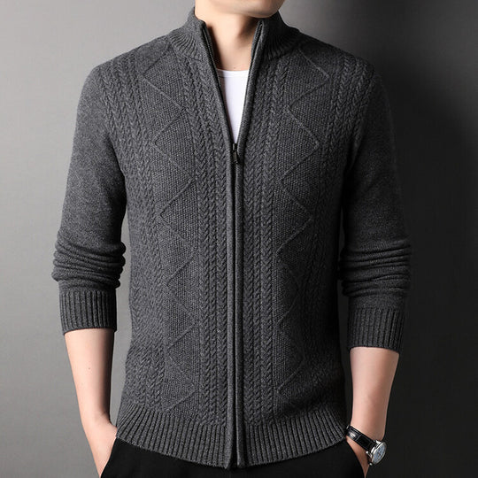 Herren Strickjacke im modernen Kabelstrickdesign EB