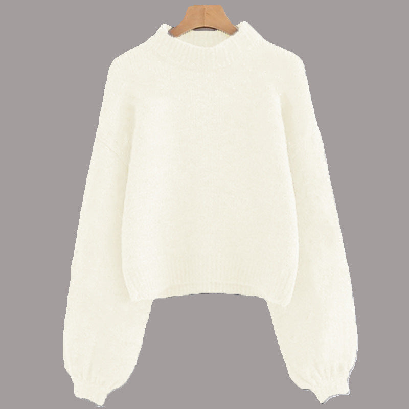 Damen Pullover mit schimmernden Perlendetails und voluminösen Ärmeln EB