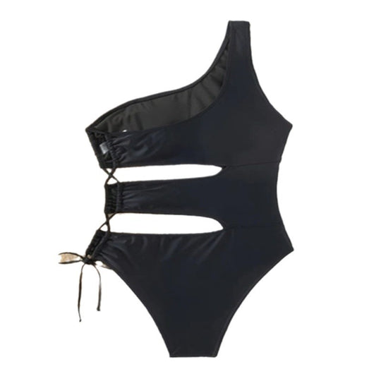 Damen Einseitiger Badeanzug mit modischen Cut-Outs EB