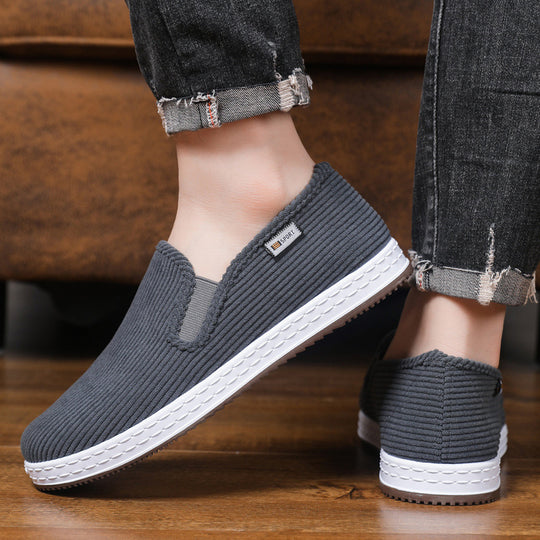 Damen Bequeme Cord-Slipper mit elastischem Einstieg EB