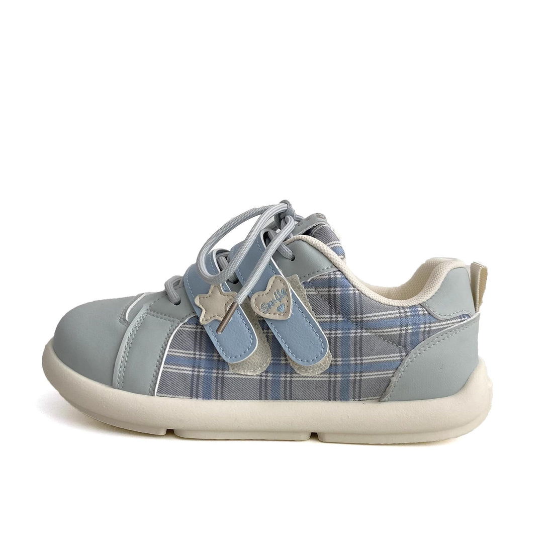Damen Sneakers mit innovativem Karomuster und verstellbarem Klettverschluss EB