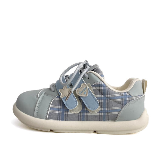 Damen Sportliche Sneaker mit verstellbarem Klettverschluss und kariertem Obermaterial EB
