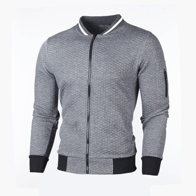 Herren Sweatjacke mit hochwertiger Struktur und sicherer Reißverschlusstasche EB