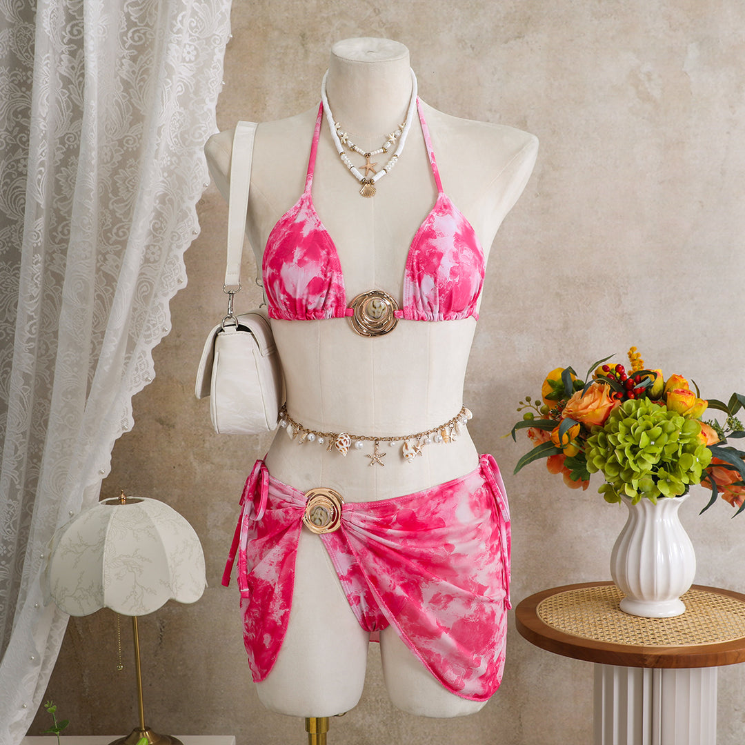 Damen Bikini-Set mit verziertem Wickelrock EB