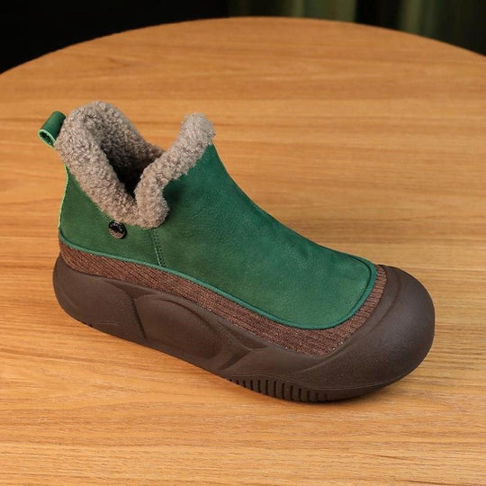 Damen warme Clogs mit komfortabler Fleece-Innensohle und robustem Profil EB