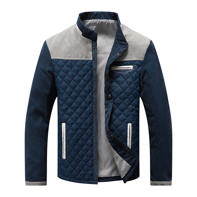 Herren gesteppte Freizeitjacke mit modischem Kragen EB