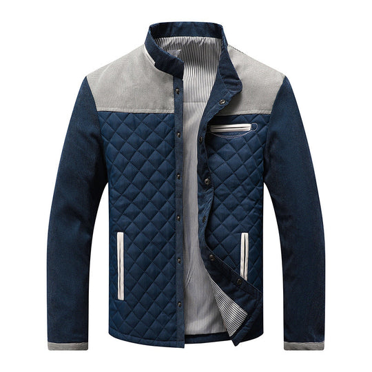 Herren gesteppte Freizeitjacke mit modischem Kragen EB