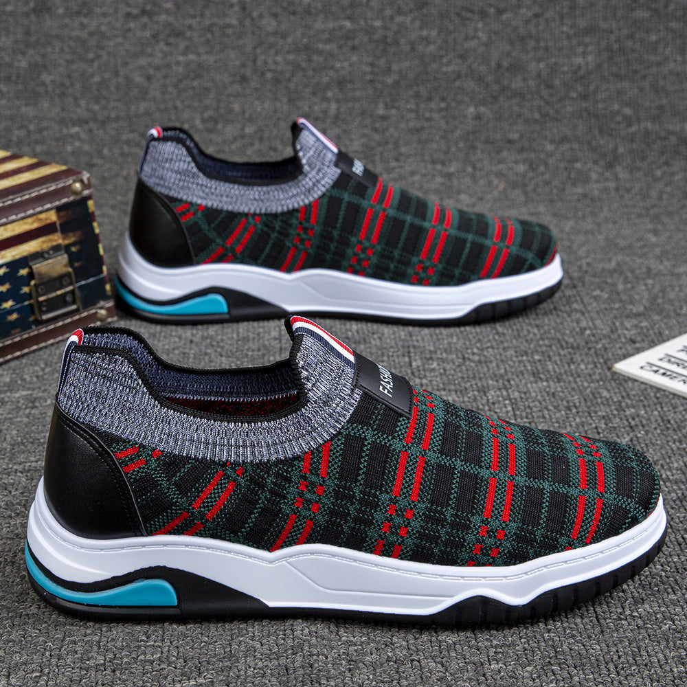 Damen Komfortable Slip-On Freizeitschuhe mit weichem Strick-Obermaterial und rutschfester Sohle EB