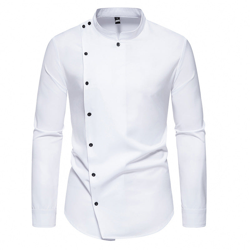 Herren Langarm Hemd mit modernem Knopfdesign EB