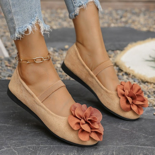 Damen Ballerinas mit floralem Dekor EB
