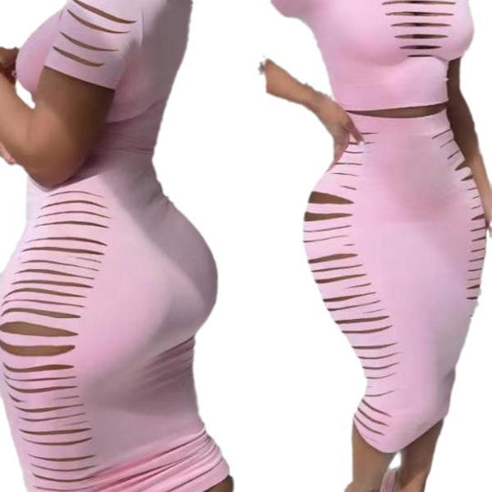 Damen Figurbetontes Kleid mit transparenten Cut-Out-Details EB