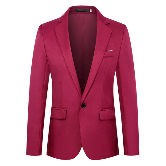 Herren nan tailliertes Satin-Sakko mit schmaler Silhouette, Notch-Revers und dekorativer Brustpaspel EB