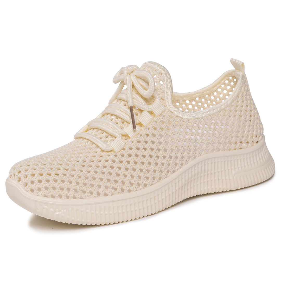 Damen nan atmungsaktiver Mesh-Slip-On Sneaker mit elastischer Schnürung und flexibler Profilsohle EB