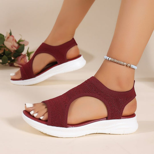 Damen Komfortable Sommer-Sandalen mit elastischem Obermaterial EB