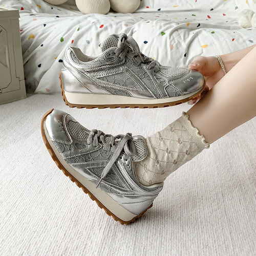 Damen Sportliche Fitness Sneakers mit atmungsaktiver Mesh-Oberfläche und rutschfester Sohle EB